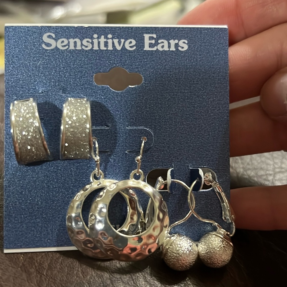 4/$10 Sensitive Ears Pierced Earrings (Set of 3 pr) - New - Lot 475